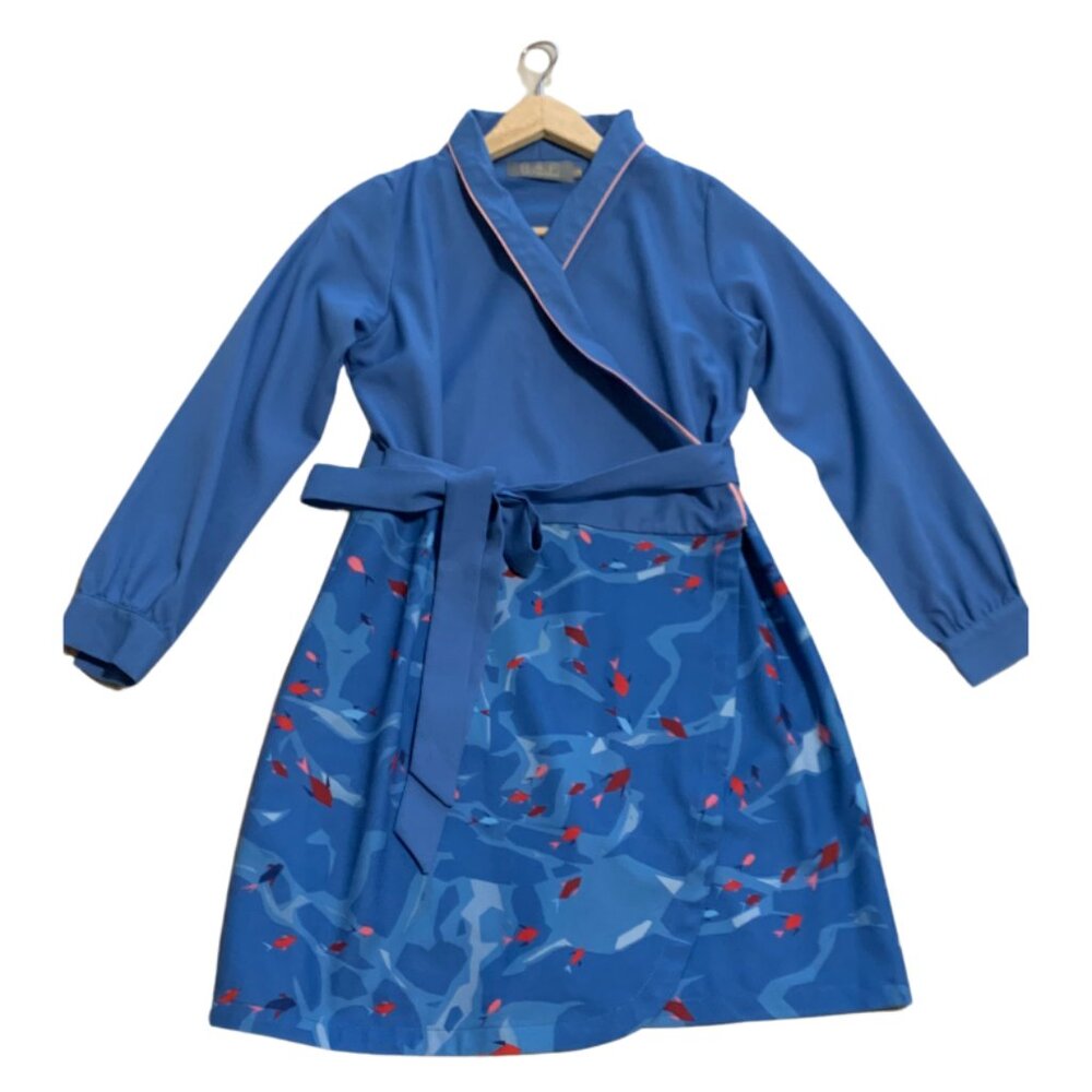 Blue wrap around dress by R.A.F (Rich and Famous) Brand